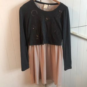 Dress - blush twofer chemise eyelet